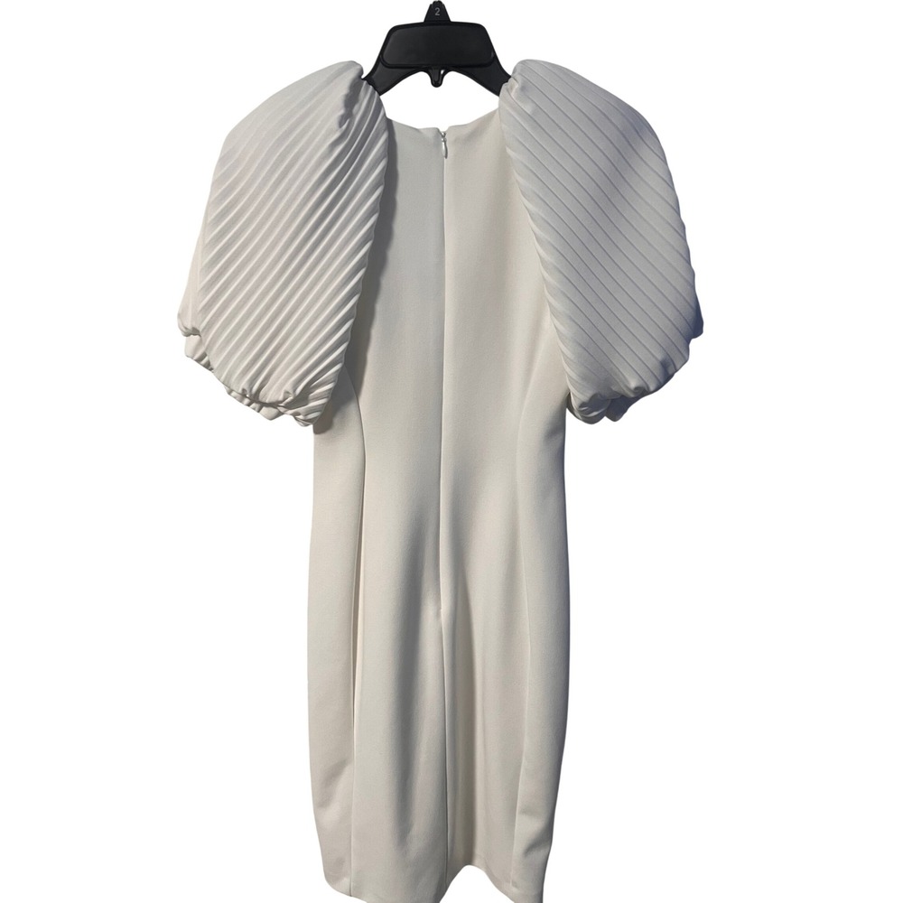 Calvin Klein White Puff Sleeve Sheath Dress Cocktail Party Women's Size 2 - Picture 3 of 6